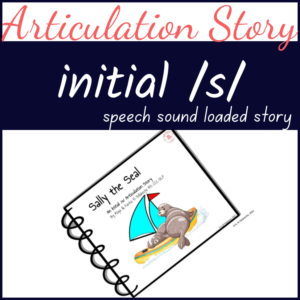 Sally the Seal initial S articulation story speech therapy